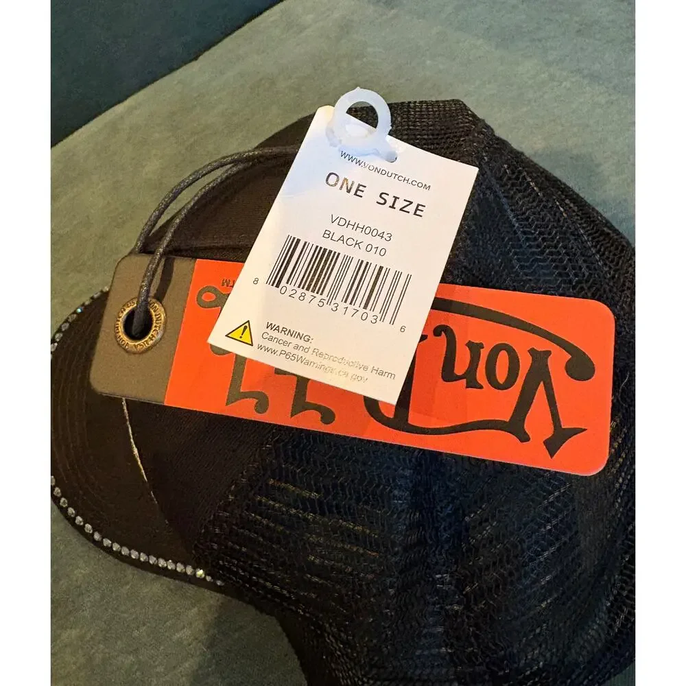 Von Dutch Trucker Hat with Dazzling Rhinestones